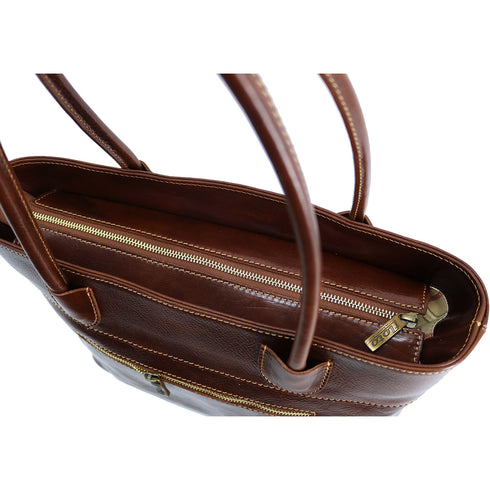 Floto Italian Leather Napoli Women's Handbag Shoulder Bag brown 5